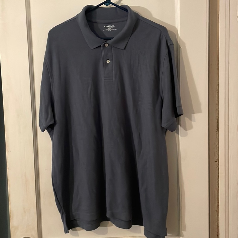 Men’s steel blue polo shirt